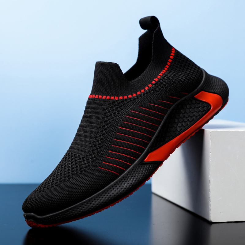 Muške Slip-On tenisice s prozračnim mrežastim gornjim dijelom, gumom potplatom, ravna peta