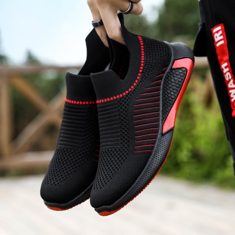 Muške Slip-On tenisice s prozračnim mrežastim gornjim dijelom, gumom potplatom, ravna peta