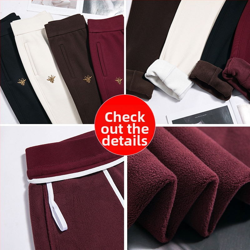 Ženské harém nohavice na zimu, elastický pás, vysoký pás, úzky strih, vyšívané detaily