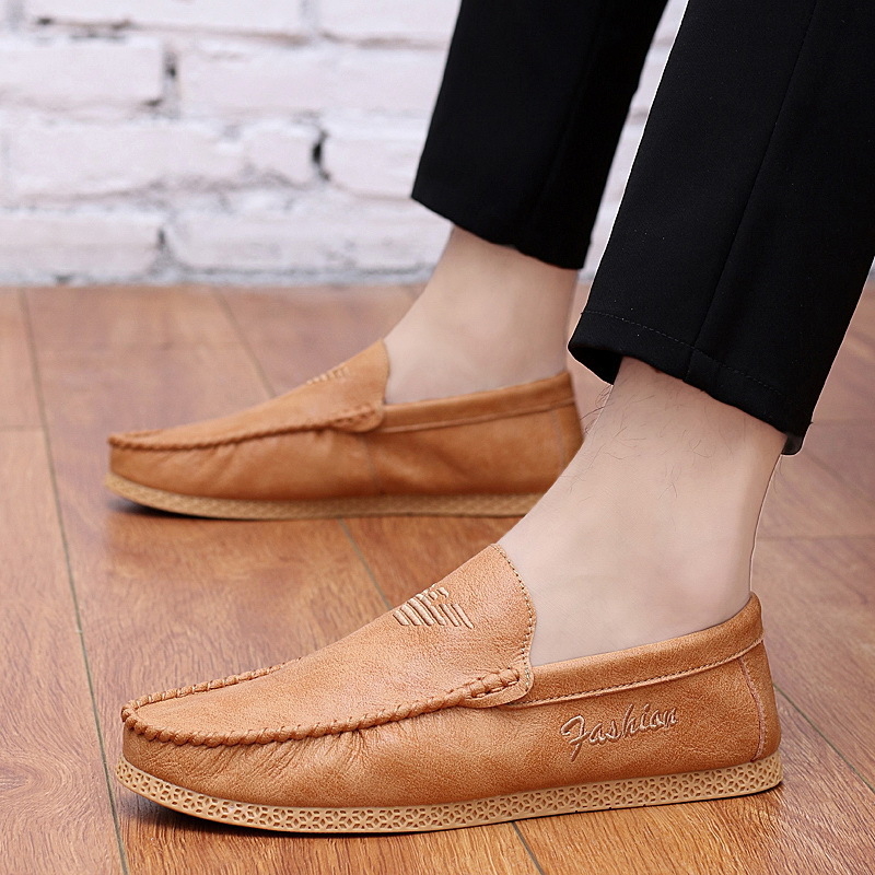 Muške Bean Shoes, Slip-On casual tenisice, prozračni microfibarski gornji dio, okrugli vrh, ravna gumena potplat, PU uložak, niski kroj