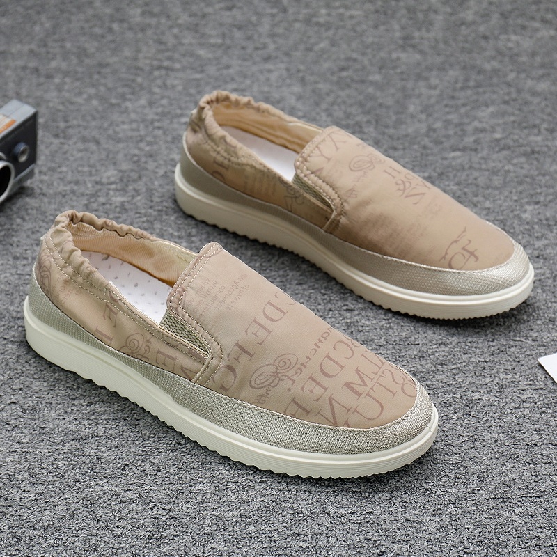 Muške prozračne ljetne slip-on tenisice od platna, okrugli nos, platnena gornja stranica, niski profil, gumena potplat