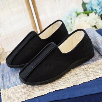 Muške platnene slip-on tenisice, okrugli nos, platnena gornja, PU đon, niski 1–3 cm, etnički stil