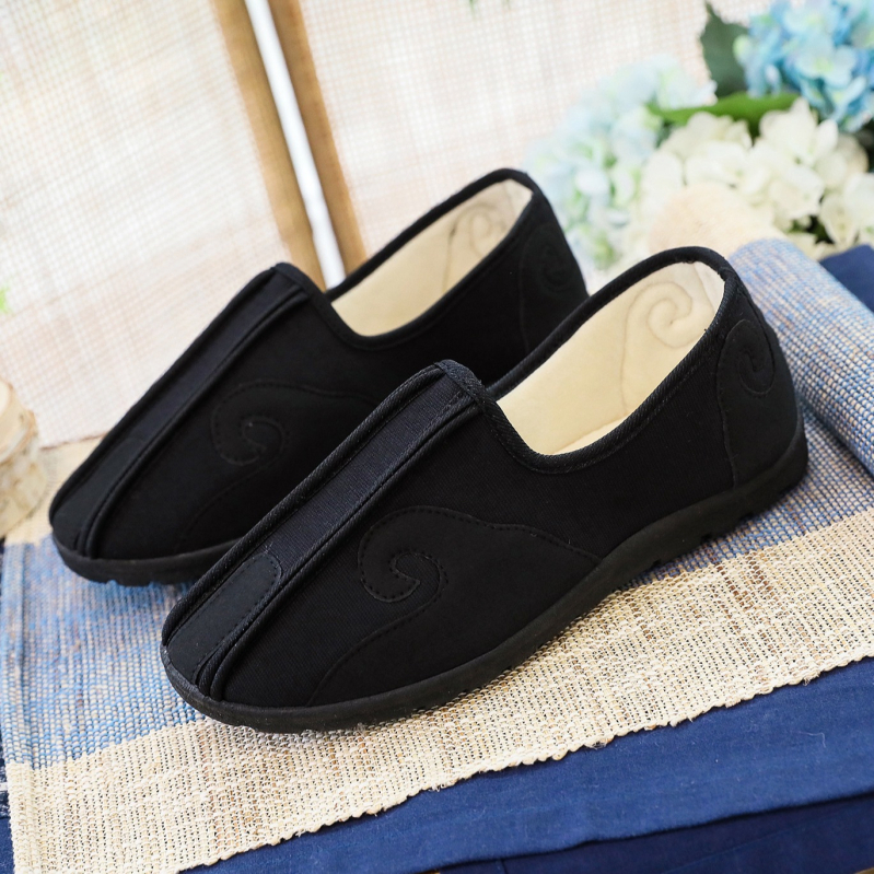 Muške platnene slip-on tenisice, okrugli nos, platnena gornja, PU đon, niski 1–3 cm, etnički stil