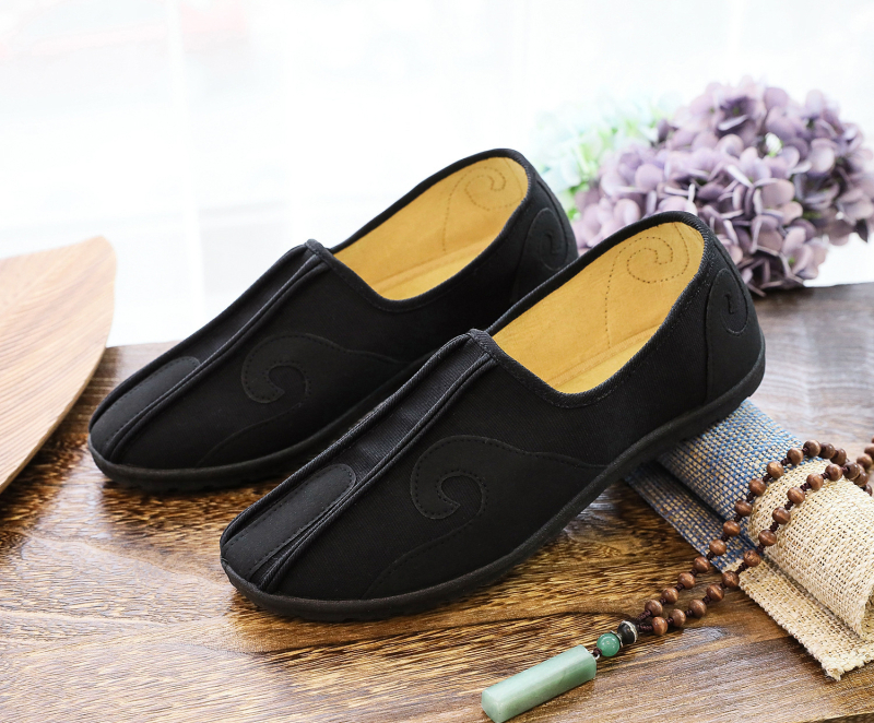 Muške platnene slip-on tenisice, okrugli nos, platnena gornja, PU đon, niski 1–3 cm, etnički stil