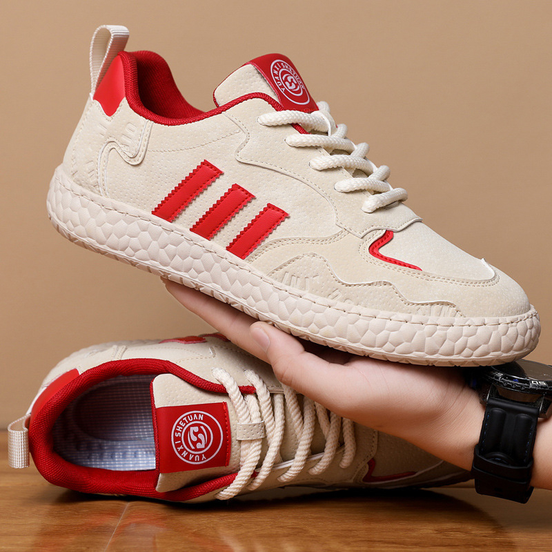 Muške tenisice od velura casual stil, uzorak color-block, Goodyear gumena potplat, prednje vezanje.