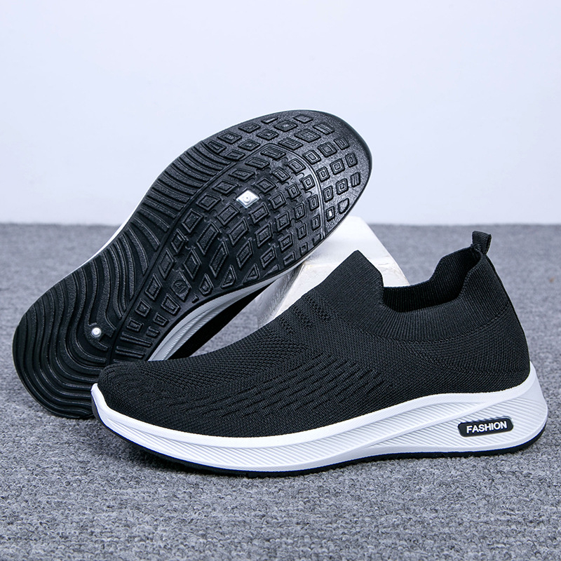 Muške prozračne slip-on tenisice lazy stila, gornji dio od mrežice, srednja visina 3–7 cm, PVC potplat injekcijom oblikovan, tekstilna uložak