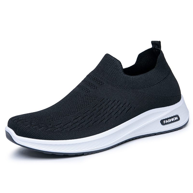 Muške prozračne slip-on tenisice lazy stila, gornji dio od mrežice, srednja visina 3–7 cm, PVC potplat injekcijom oblikovan, tekstilna uložak