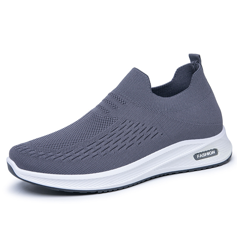Muške prozračne slip-on tenisice lazy stila, gornji dio od mrežice, srednja visina 3–7 cm, PVC potplat injekcijom oblikovan, tekstilna uložak