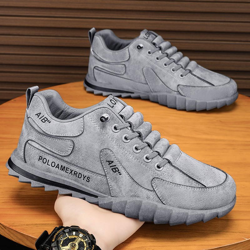 Muške casual sportske tenisice, gornji dio od sintetičke kože, prozračne, okrugli vrh, niski peta 1–3 cm