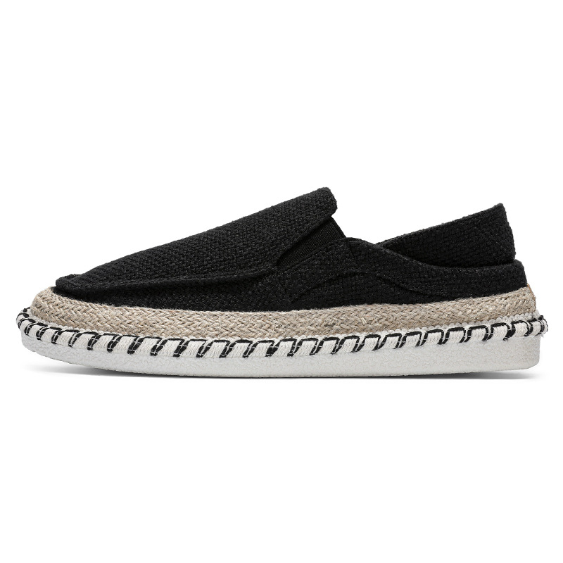 Muške slip-on tenisice od platna – zaobljena nosnica, gornji dio od platna, niski potpetica, plitki otvor, ležerni stil