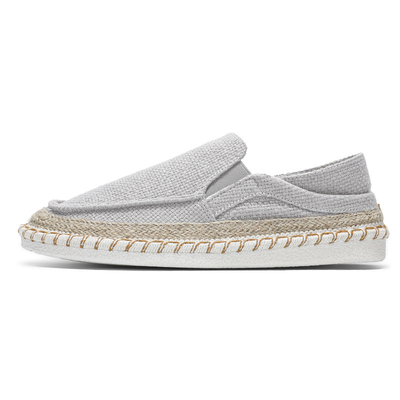 Muške slip-on tenisice od platna – zaobljena nosnica, gornji dio od platna, niski potpetica, plitki otvor, ležerni stil