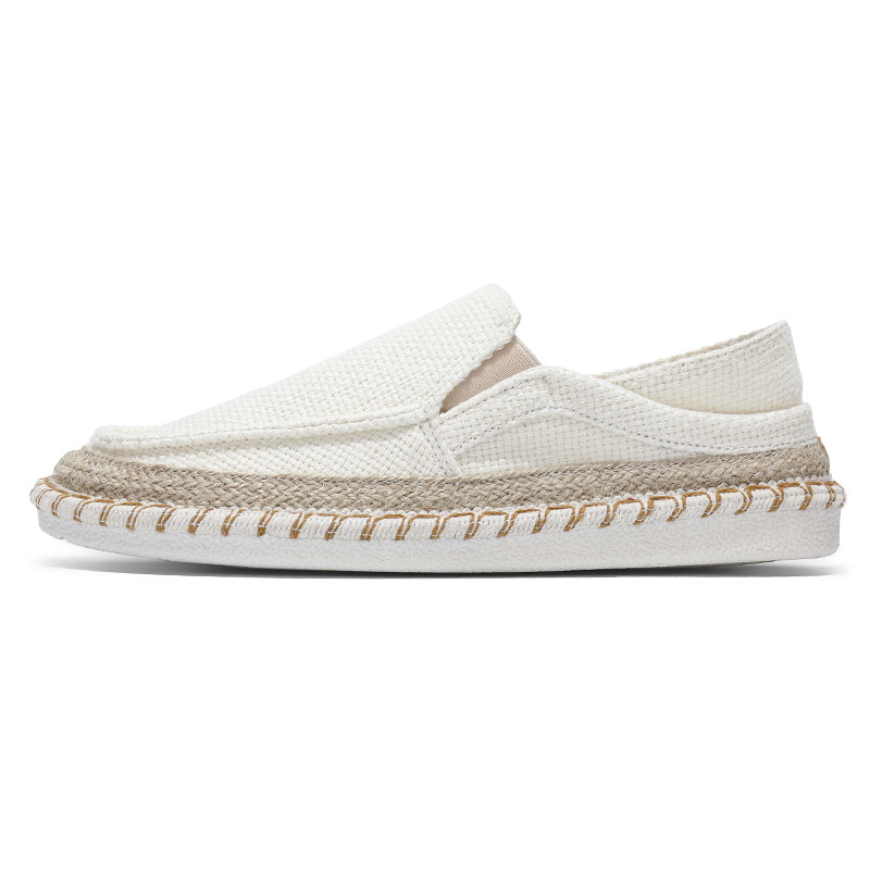 Muške slip-on tenisice od platna – zaobljena nosnica, gornji dio od platna, niski potpetica, plitki otvor, ležerni stil