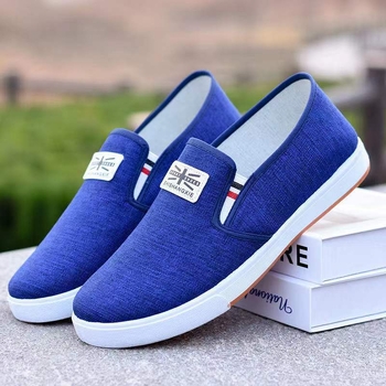 Muške platnene skate tenisice Slip-on, prozračne, okrugli vrh, ravna PVC potplata, tekstilna uložak