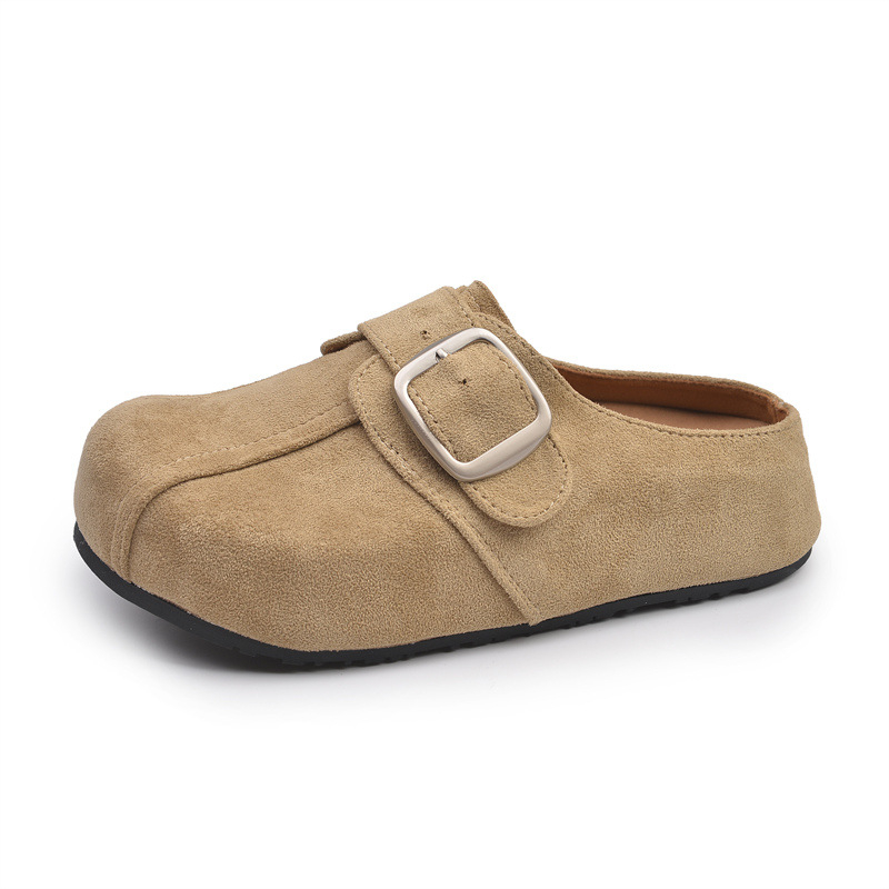 Retro ženske papuče s povećanjem visine, u Birkenstock stilu, slip-on, zaobljena špička, gumeni potplat