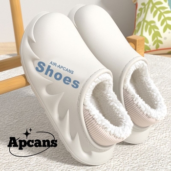 Παντόφλες EVA για χειμώνα, αδιάβροχες, με επένδυση fleece, αντιολισθητικές, κλειστή φτέρνα, παχιά σόλα