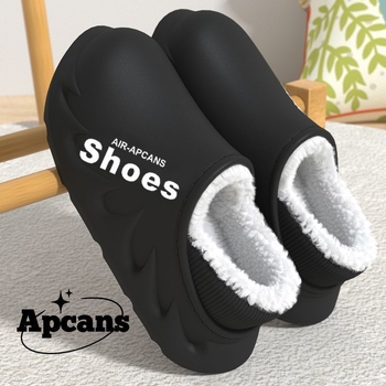 Παντόφλες EVA για χειμώνα, αδιάβροχες, με επένδυση fleece, αντιολισθητικές, κλειστή φτέρνα, παχιά σόλα