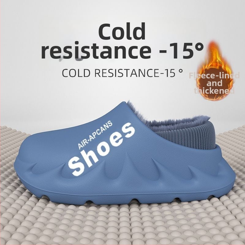 Παντόφλες EVA για χειμώνα, αδιάβροχες, με επένδυση fleece, αντιολισθητικές, κλειστή φτέρνα, παχιά σόλα