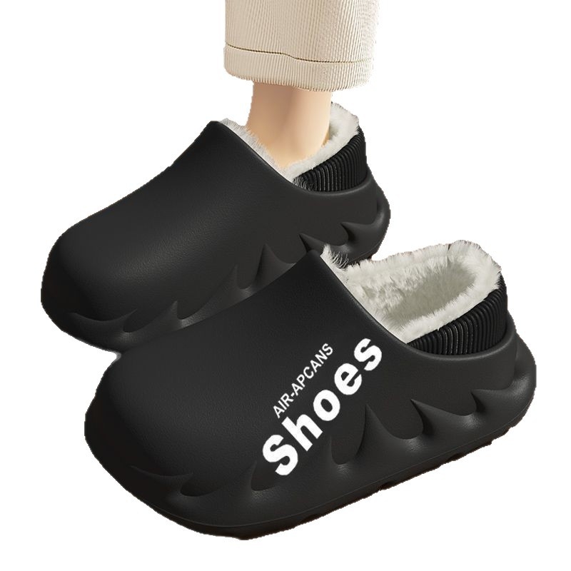 Παντόφλες EVA για χειμώνα, αδιάβροχες, με επένδυση fleece, αντιολισθητικές, κλειστή φτέρνα, παχιά σόλα