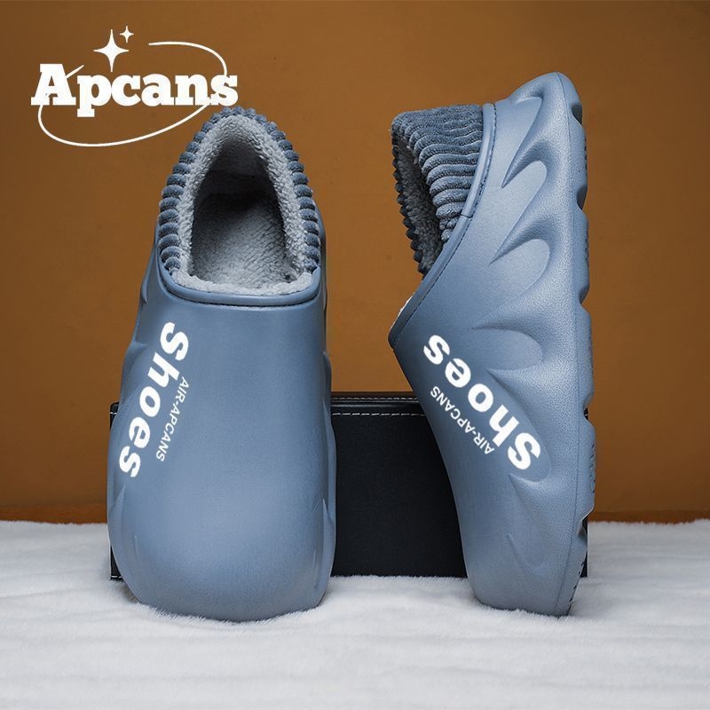 Παντόφλες EVA για χειμώνα, αδιάβροχες, με επένδυση fleece, αντιολισθητικές, κλειστή φτέρνα, παχιά σόλα