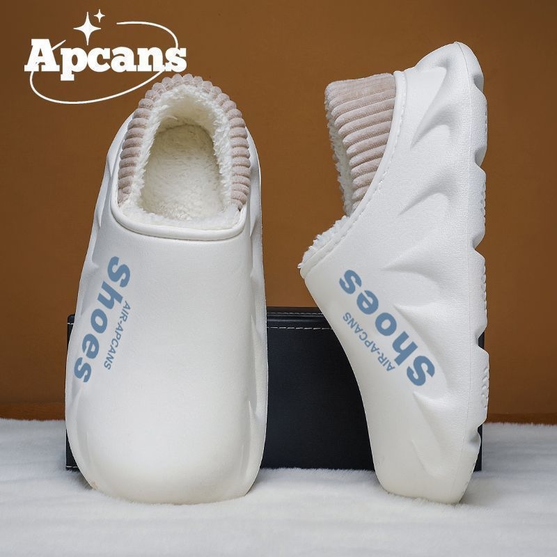 Παντόφλες EVA για χειμώνα, αδιάβροχες, με επένδυση fleece, αντιολισθητικές, κλειστή φτέρνα, παχιά σόλα