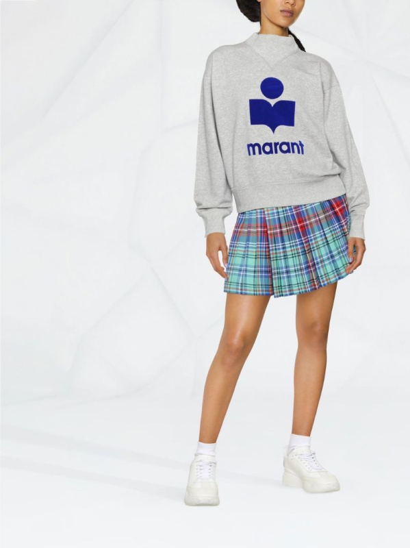Ženski pamučni fleece hoodie s kapuljacom i stojećim ovratnikom, ručno crtani uzorak, ultrakrata duljina