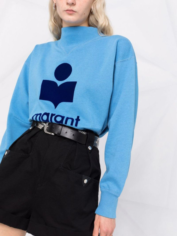 Ženski pamučni fleece hoodie s kapuljacom i stojećim ovratnikom, ručno crtani uzorak, ultrakrata duljina