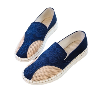 Platnene casual tenisice, okrugla špička, niski gornji dio, etnički stil, ravna peta