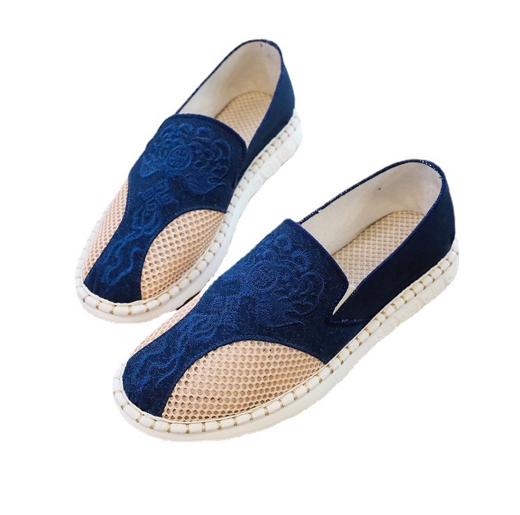 Platnene casual tenisice, okrugla špička, niski gornji dio, etnički stil, ravna peta