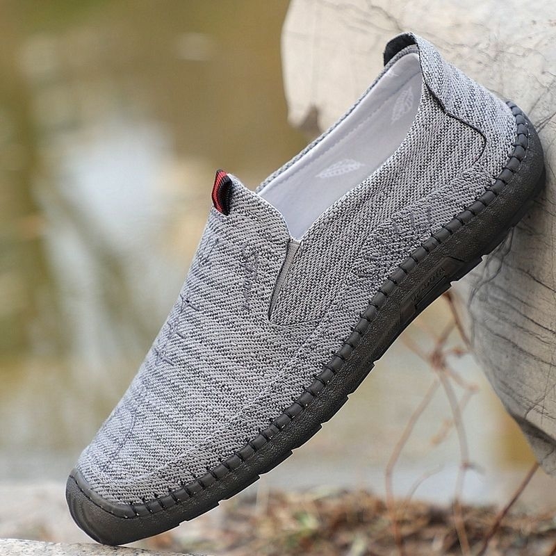 Muške slip-on tenisice od platna, prozračne, niski profil, zaobljeni nos, EVA uložak, gumeni potplat