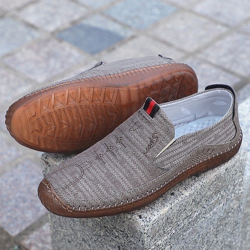 Muške slip-on tenisice od platna, prozračne, niski profil, zaobljeni nos, EVA uložak, gumeni potplat