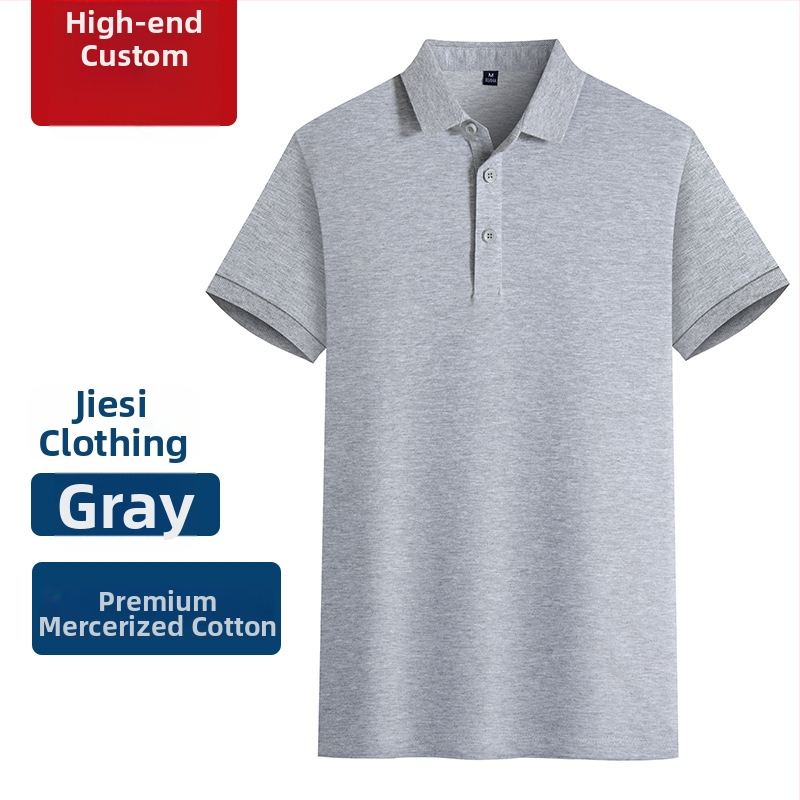 Polokošeľa z mercerizovanej bavlny pre pracovnú uniformu, s vyšitým logom, krátke rukávy, priedušná a odvádzajúca vlhkosť látka.