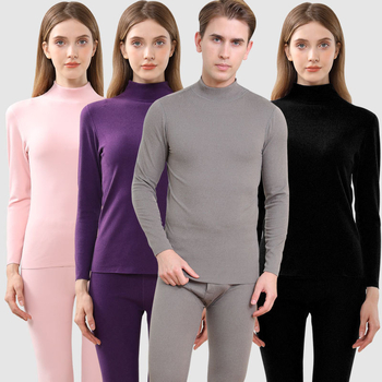 Unisex termalni komplet donjeg rublja bez šavova s visokim ovratnikom, fleece-om, debljine 251–300 g/m², poliester/elastan