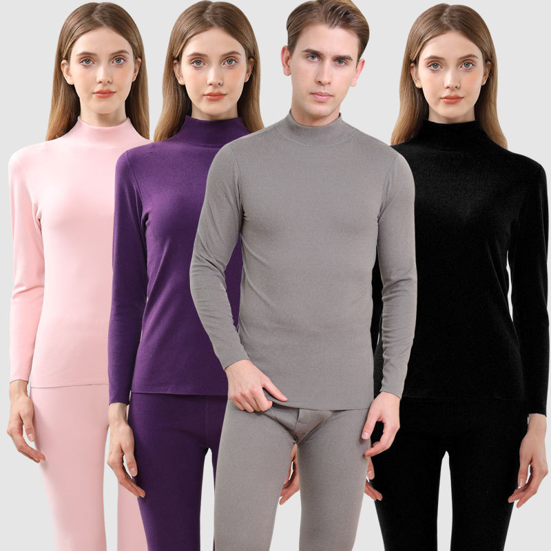 Unisex termalni komplet donjeg rublja bez šavova s visokim ovratnikom, fleece-om, debljine 251–300 g/m², poliester/elastan