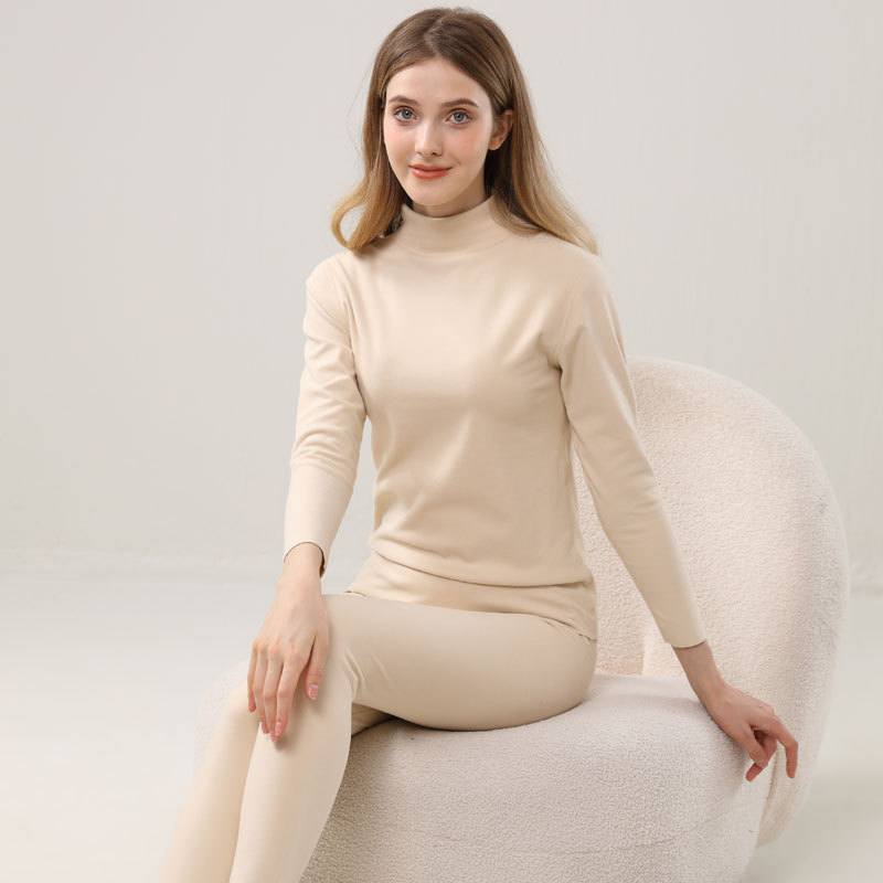 Unisex termalni komplet donjeg rublja bez šavova s visokim ovratnikom, fleece-om, debljine 251–300 g/m², poliester/elastan