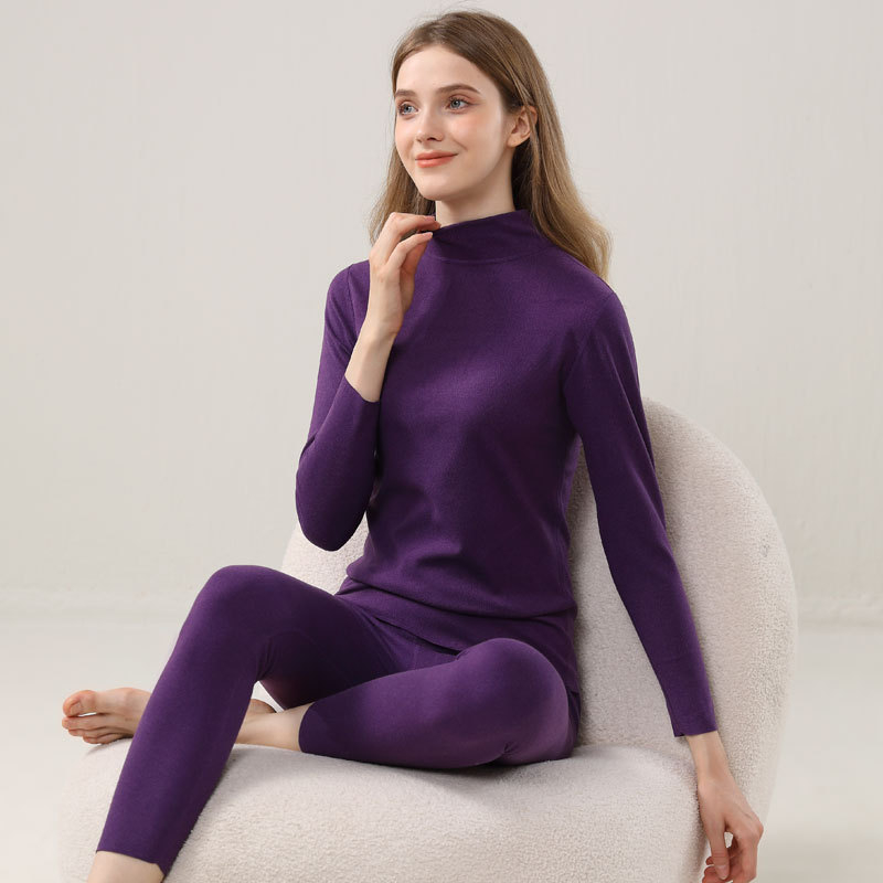 Unisex termalni komplet donjeg rublja bez šavova s visokim ovratnikom, fleece-om, debljine 251–300 g/m², poliester/elastan