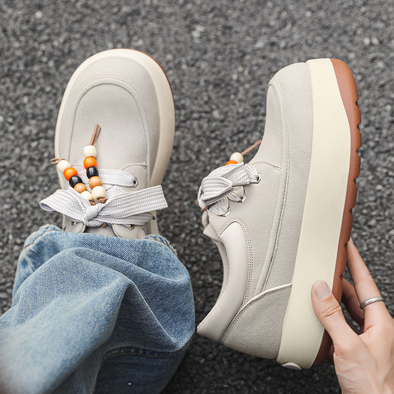 Ανδρικά δερμάτινα μποτάκια - Casual στυλ, ύψος τακουνιού 3-5 εκ, αντιολισθητική καουτσούκ σόλα, επάνω μέρος PU, στρογυλή μύτη