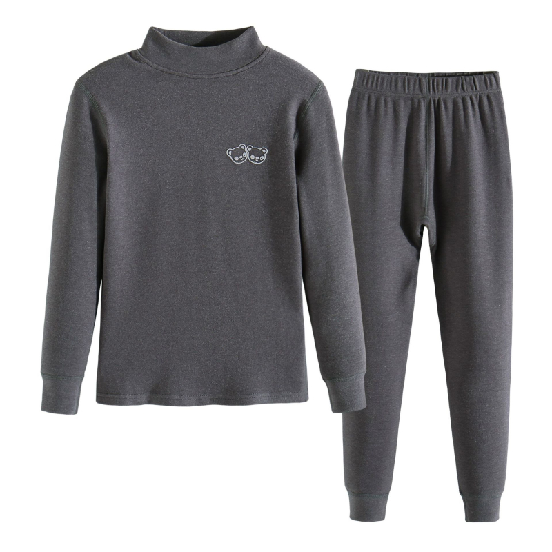 Dječji termalni set donjeg rublja s flis podstavom i debelim slojem, visokim ovratnikom, unisex, za djecu 3–8 godina