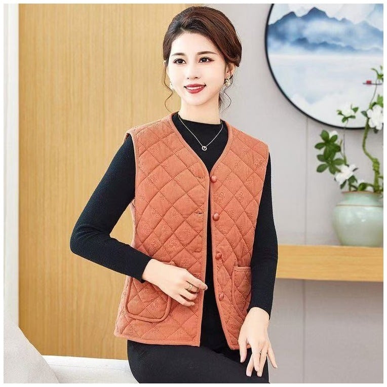 Γιλέκο σε στυλ ιαπωνικό/κορεατικό, χαλαρού στυλ, ύφασμα πολυεστέρα, γέμισμα πολυεστέρα-βαμβάκι, φθινοπωρινή σεζόν 2025.