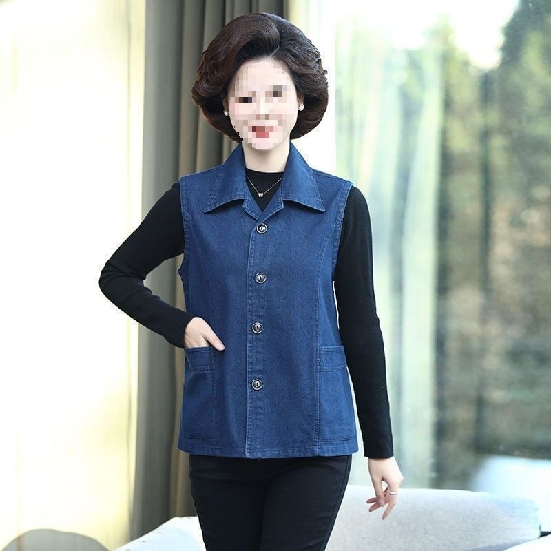 Γυναικείο γιλέκο χωρίς μανίκια με V-λαιμό, χαλαρή γραμμή, μαλλί προβάτων, άνοιξη 2025