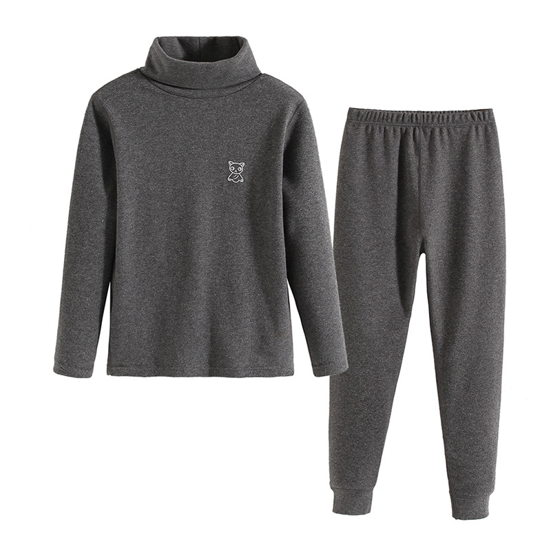 Zimski dječji termalni komplet donjeg rublja – s fleece podstavom, visokim ovratnikom, unisex, osnovni sloj