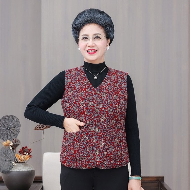 Αμάνικο γιλέκο με μινιμαλιστικό στυλ cardigan, στρογγυλός λαιμός, εκτύπωση, βισκόζη 90–95% (Φθινόπωρο 2025)