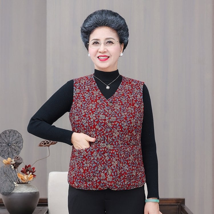 Αμάνικο γιλέκο με μινιμαλιστικό στυλ cardigan, στρογγυλός λαιμός, εκτύπωση, βισκόζη 90–95% (Φθινόπωρο 2025)