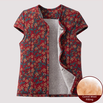 Γυναικεῖο γιλέκο σε στενή γραμμή, επενδεδυμένο με φλίς από πολυεστέρα, ύφασμα πολυεστέρα, στρογγυλός λαιμός