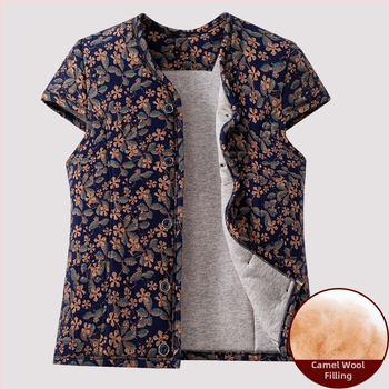 Γυναικεῖο γιλέκο σε στενή γραμμή, επενδεδυμένο με φλίς από πολυεστέρα, ύφασμα πολυεστέρα, στρογγυλός λαιμός