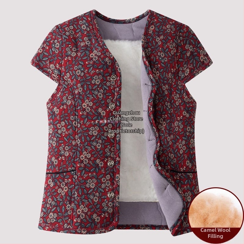 Γυναικεῖο γιλέκο σε στενή γραμμή, επενδεδυμένο με φλίς από πολυεστέρα, ύφασμα πολυεστέρα, στρογγυλός λαιμός