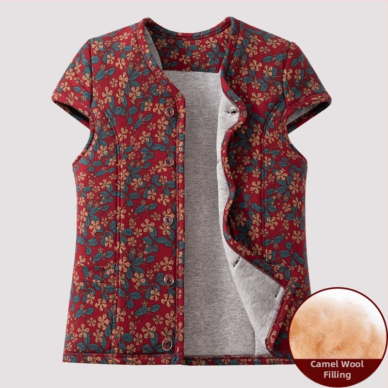 Γυναικεῖο γιλέκο σε στενή γραμμή, επενδεδυμένο με φλίς από πολυεστέρα, ύφασμα πολυεστέρα, στρογγυλός λαιμός