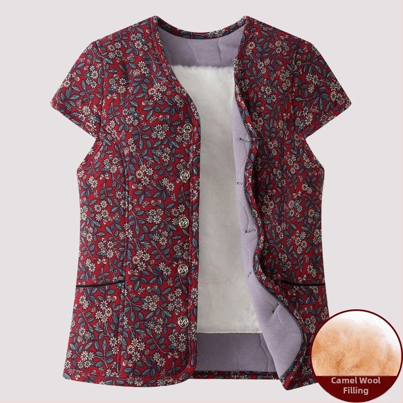 Γυναικεῖο γιλέκο σε στενή γραμμή, επενδεδυμένο με φλίς από πολυεστέρα, ύφασμα πολυεστέρα, στρογγυλός λαιμός