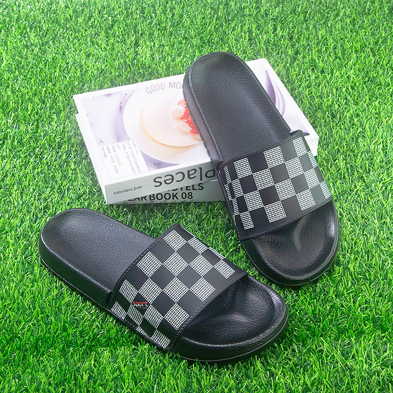 Muške kućne papuče slip-on s PVC gornjim dijelom, EVA đon, ležerni stil, proljeće 2025, otisak