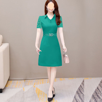 NORNS GIRL Haljina srednje duljine sa stojećim ovratnikom, kratki rukav, apstraktni uzorak, modalna tkanina