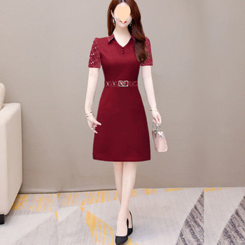 NORNS GIRL Haljina srednje duljine sa stojećim ovratnikom, kratki rukav, apstraktni uzorak, modalna tkanina